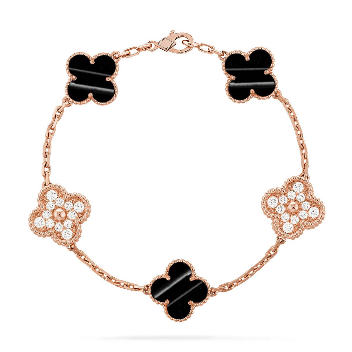 Van Cleef & Arpels CLOVER 5 MOTIF PULSAR STONE BRACELET COLLECTION - Image 6