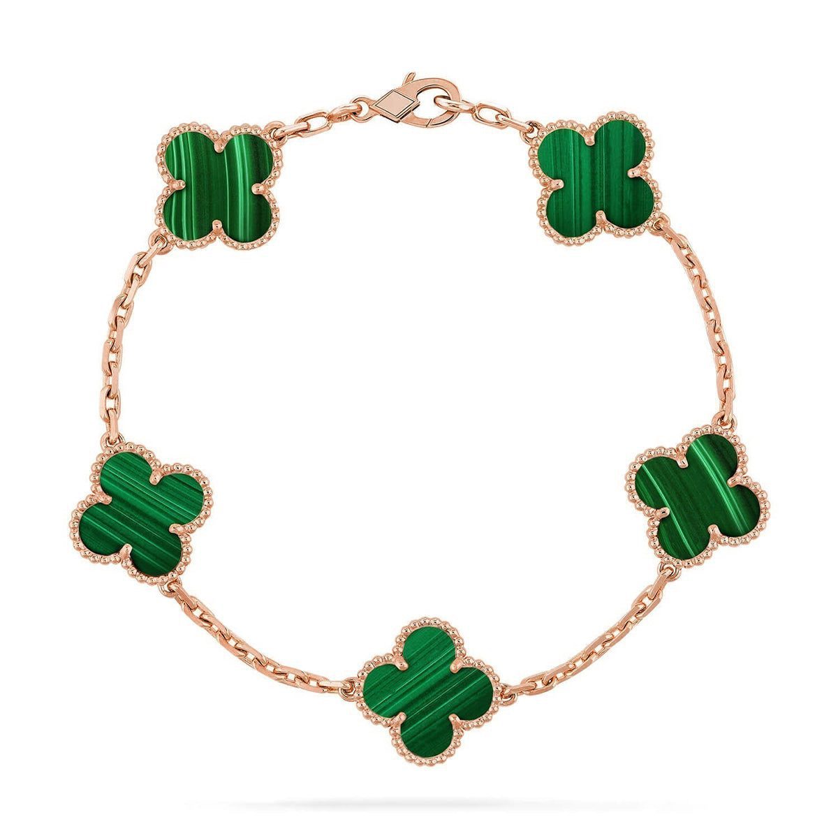 Van Cleef & Arpels CLOVER 5 MOTIF MALACHITE BRACELET COLLECTION - Image 5