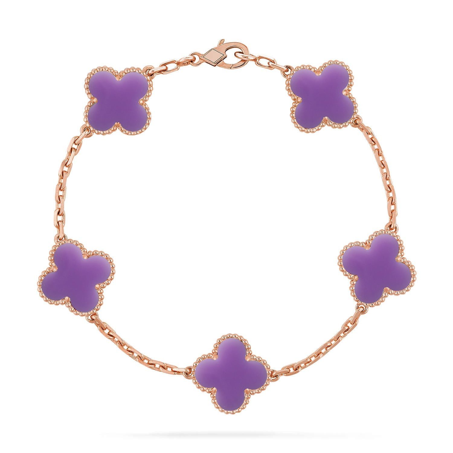 Van Cleef & Arpels CLOVER 5 MOTIF LIGHT PURPLE BRACELET COLLECTION - Image 5