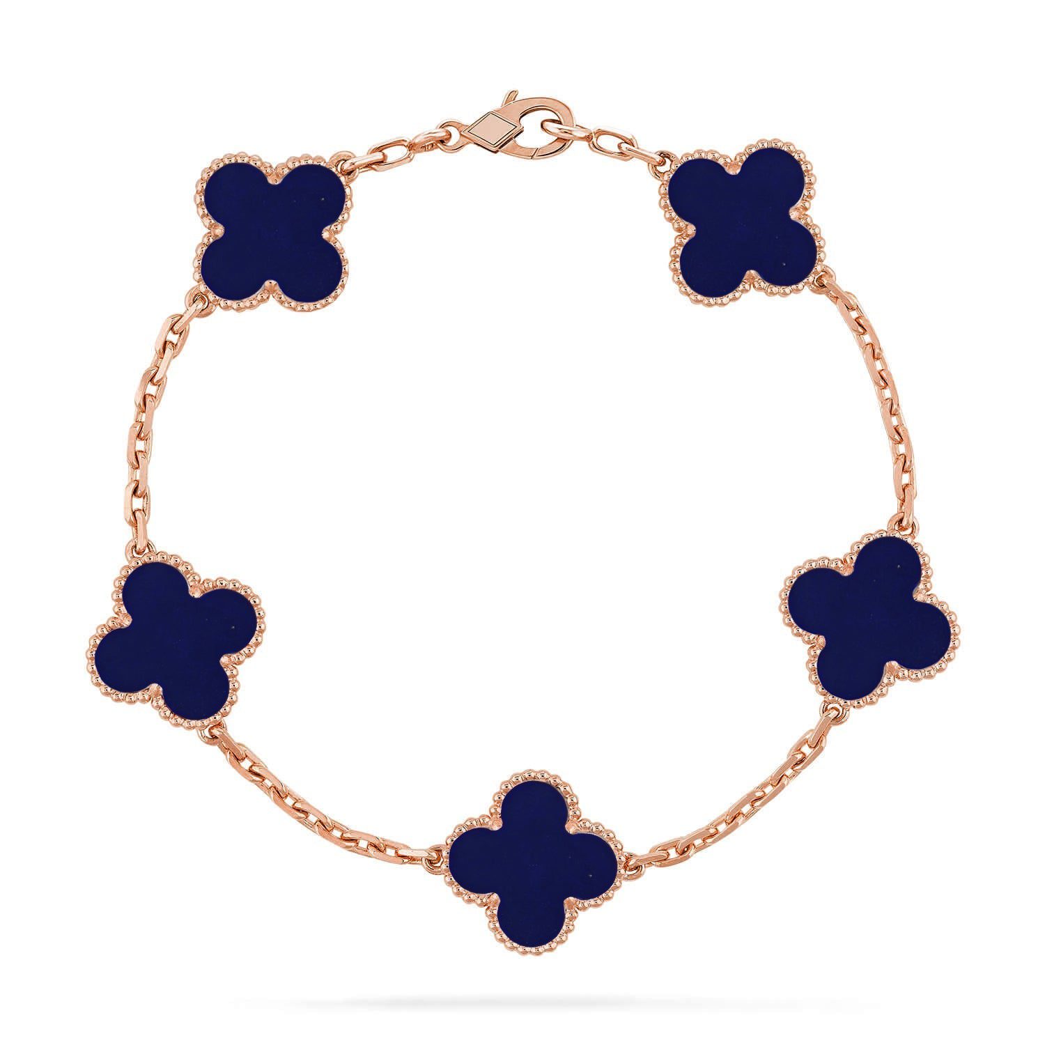 Van Cleef & Arpels CLOVER 5 MOTIF LAPIS LAZULI BRACELET COLLECTION - Image 5