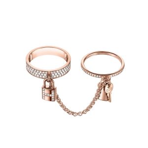 Hermès HM KELLY CLOCHETTE DOUBLE RING IN WITH DIAMONDS