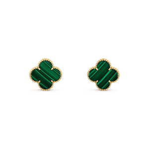 Van Cleef & Arpels CLOVER MINI 9.5MM MALACHITE  EARRINGS
