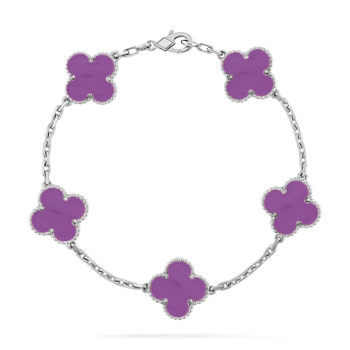 Van Cleef & Arpels CLOVER 5 MOTIF VIOLET BRACELET COLLECTION - Image 8