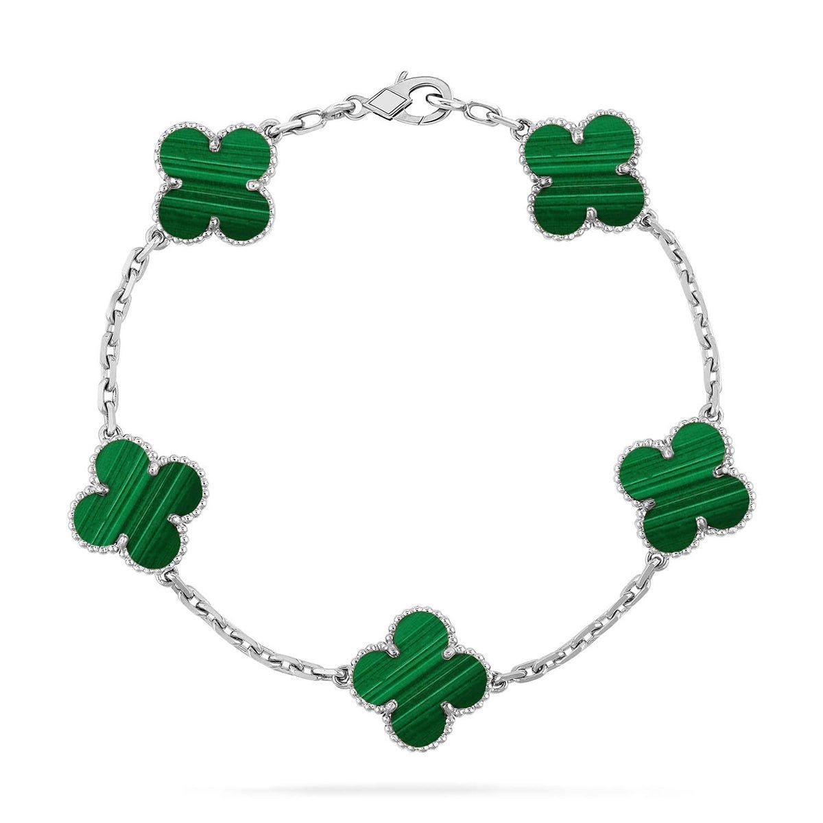 Van Cleef & Arpels CLOVER 5 MOTIF MALACHITE BRACELET COLLECTION - Image 8
