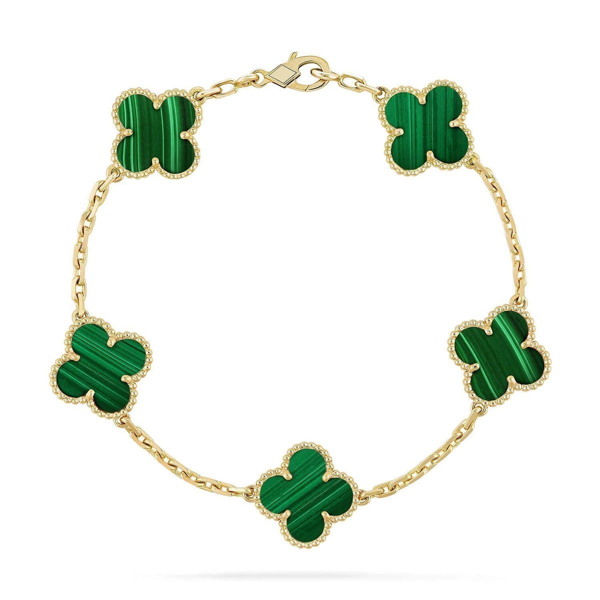 Van Cleef & Arpels CLOVER 5 MOTIF MALACHITE BRACELET COLLECTION - Image 2