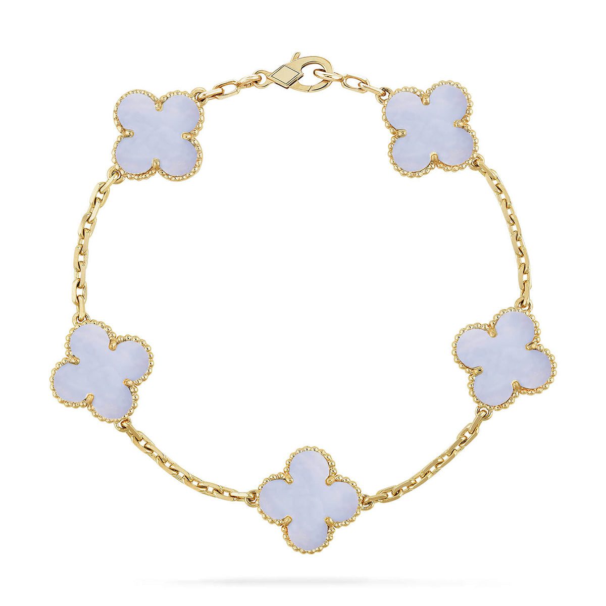 Van Cleef & Arpels CLOVER 5 MOTIF PURPLE CHALCEDONY BRACELET COLLECTION - Image 2
