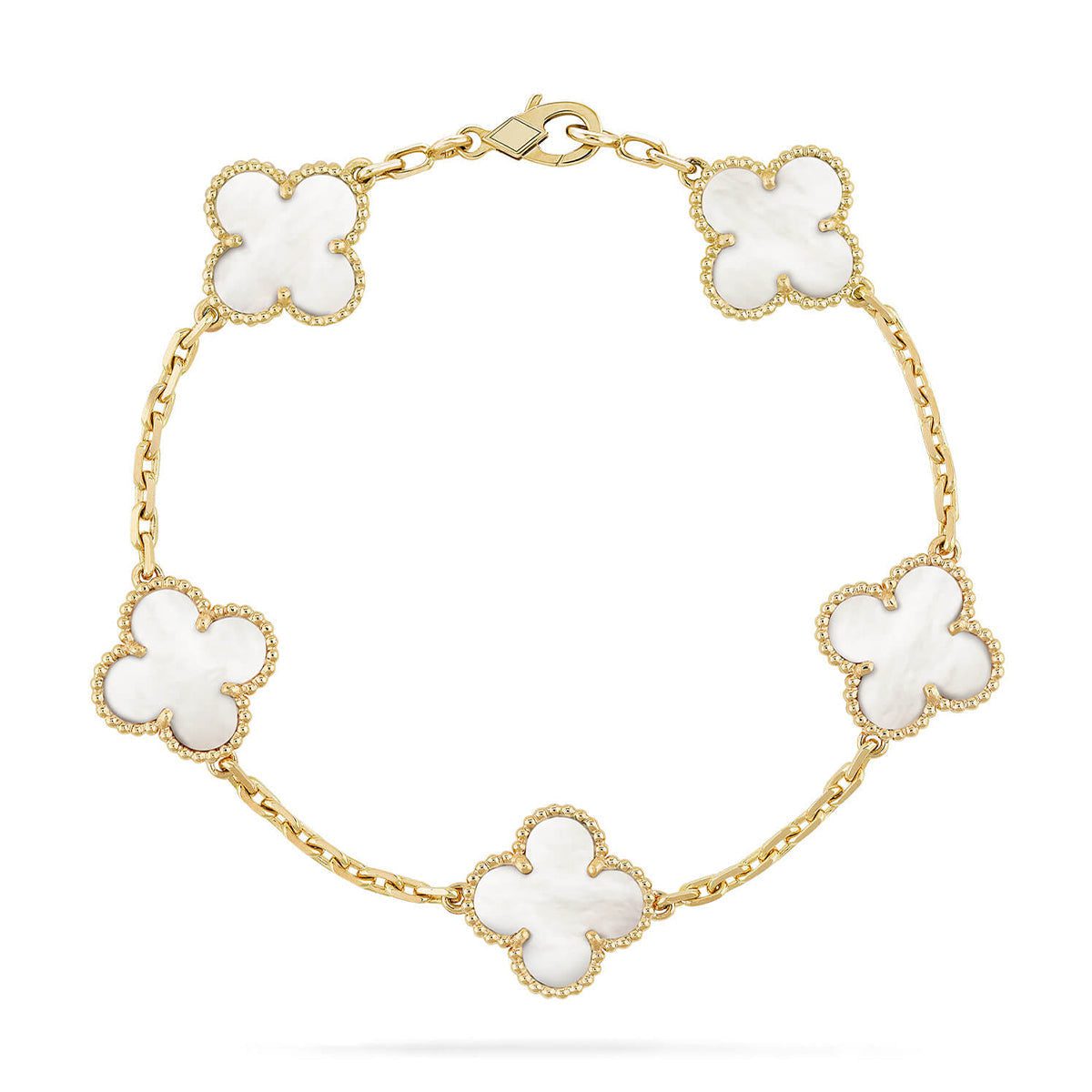 Van Cleef & Arpels CLOVER WHITE PEARL MOP 5 MOTIF BRACELET COLLECTION - Image 2