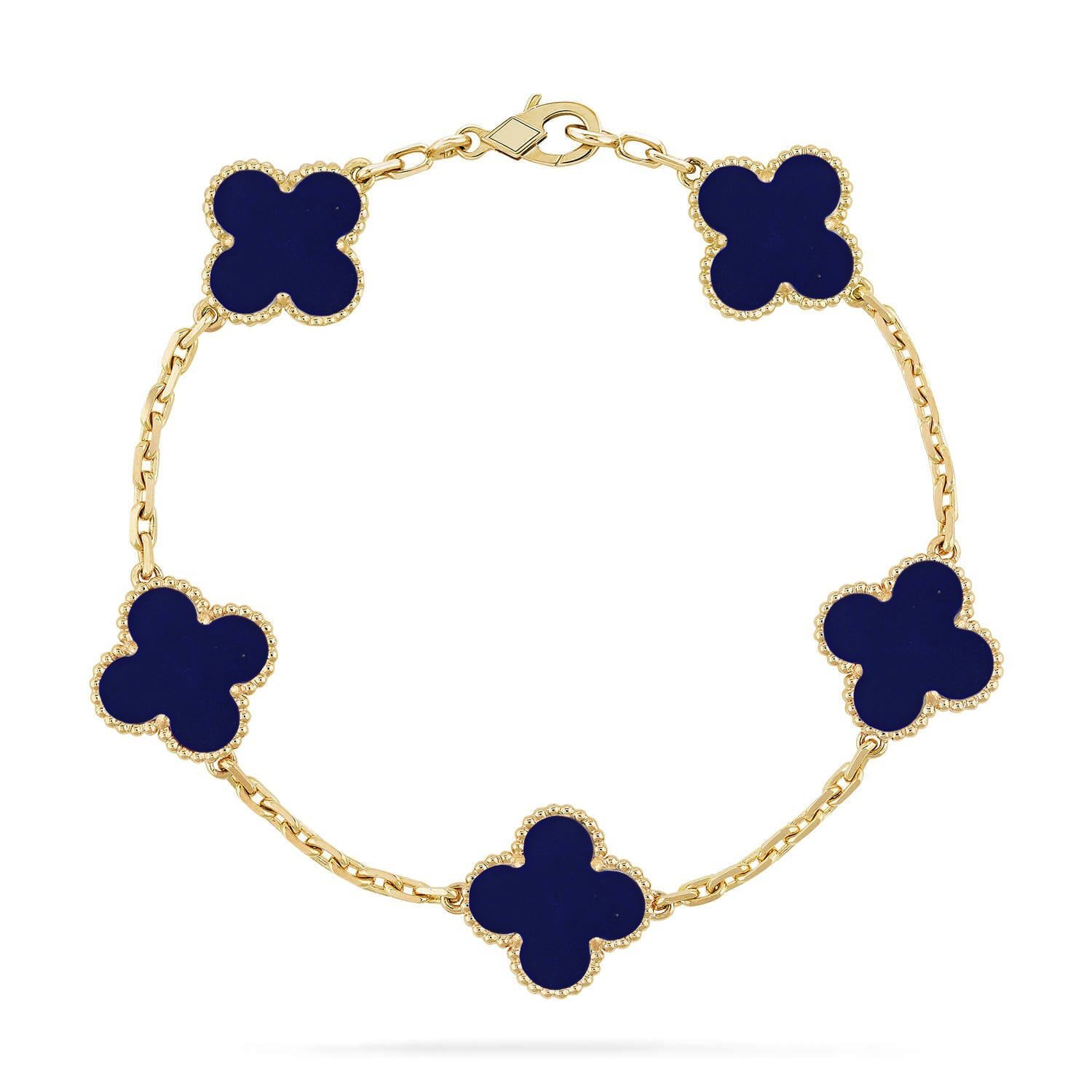 Van Cleef & Arpels CLOVER 5 MOTIF LAPIS LAZULI BRACELET COLLECTION - Image 2