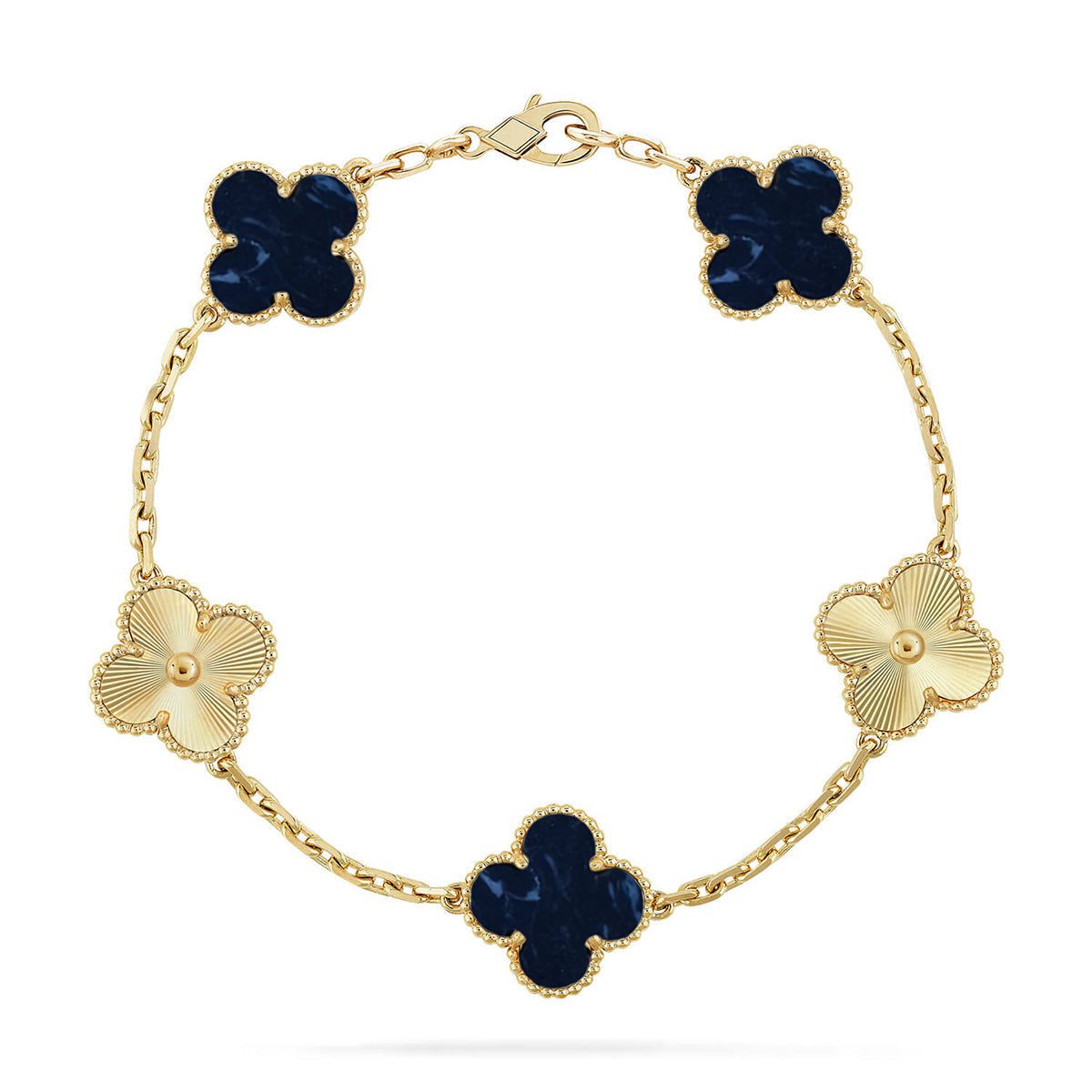 Van Cleef & Arpels CLOVER 5 MOTIF PIETERSITE BRACELET COLLECTION - Image 4