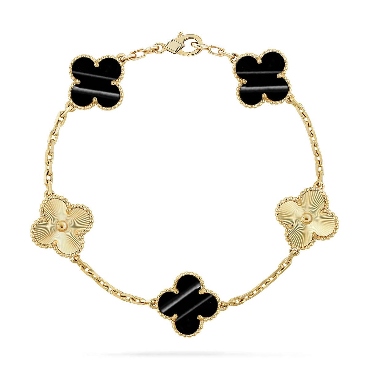 Van Cleef & Arpels CLOVER 5 MOTIF PULSAR STONE BRACELET COLLECTION - Image 4