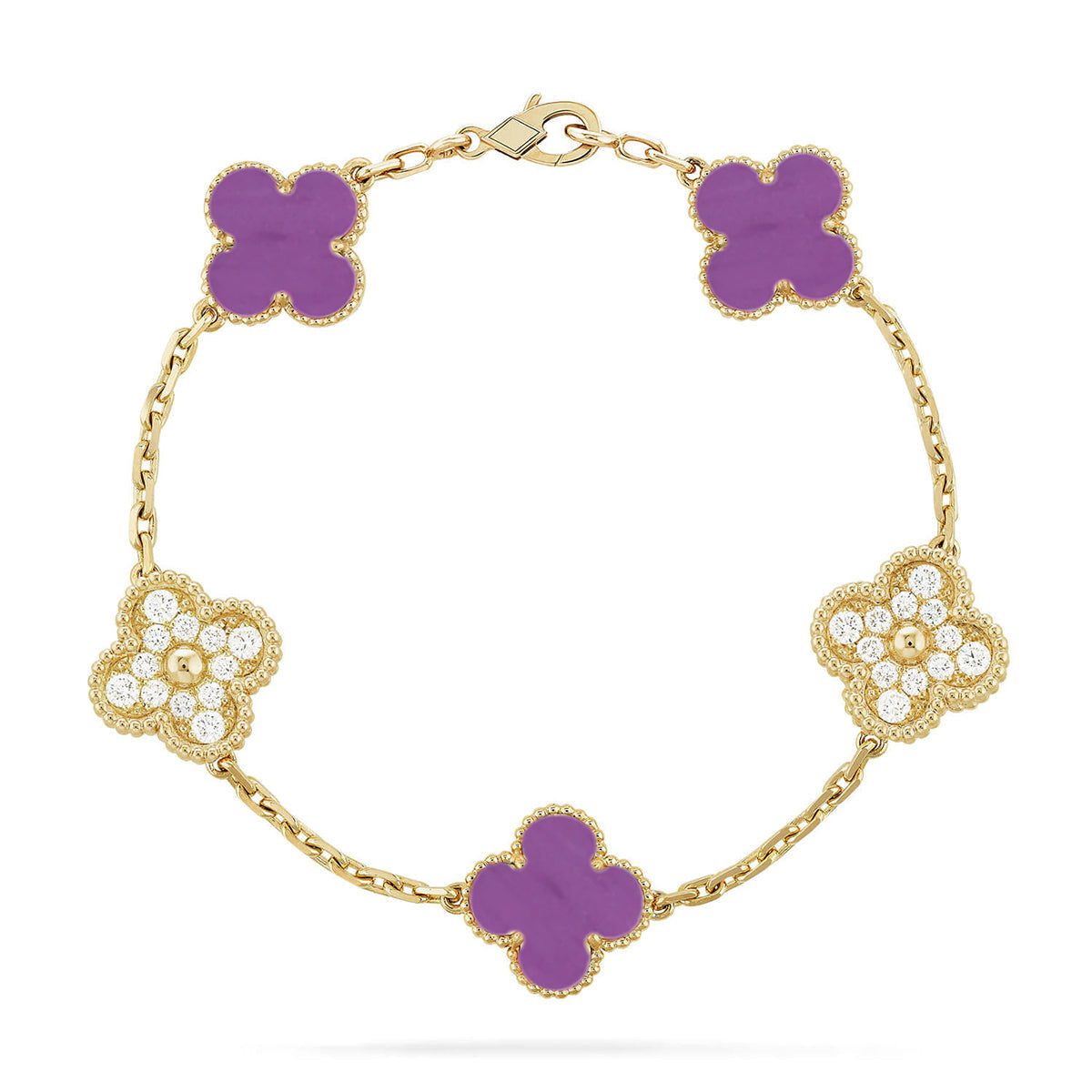 Van Cleef & Arpels CLOVER 5 MOTIF VIOLET BRACELET COLLECTION - Image 3