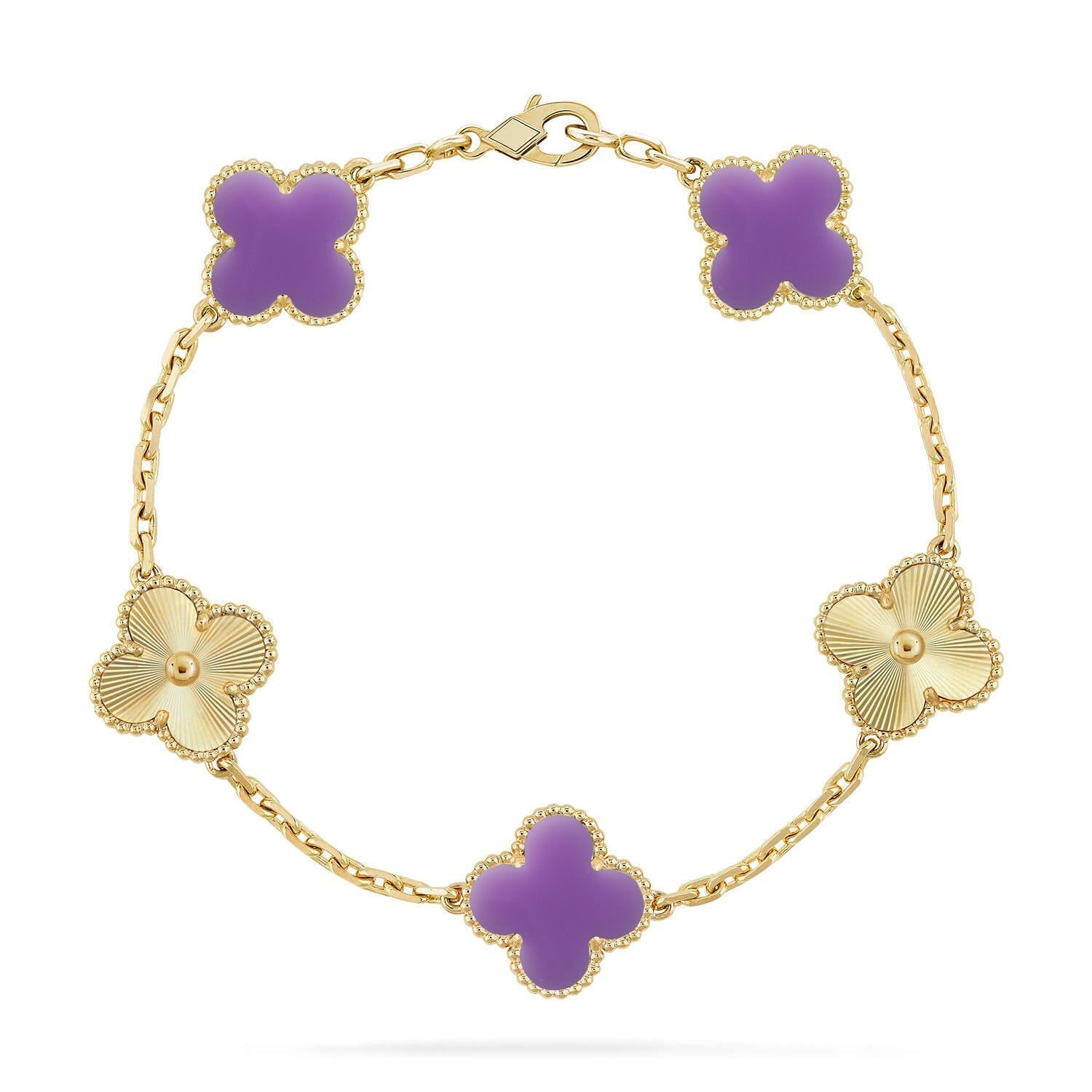 Van Cleef & Arpels CLOVER 5 MOTIF LIGHT PURPLE BRACELET COLLECTION - Image 4