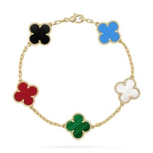Van Cleef & Arpels  CLOVER 5 MOTIFS MULTICOLOR BRACELET