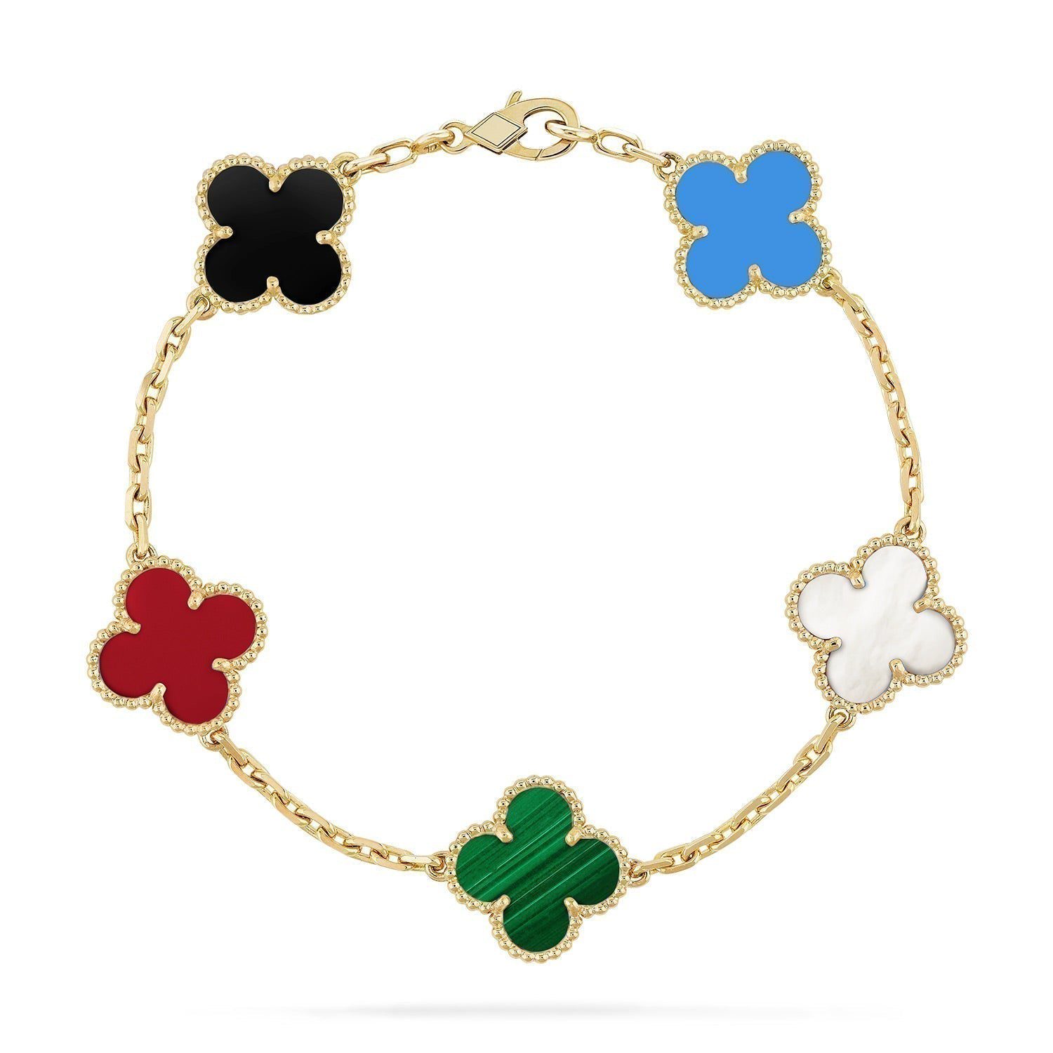 Van Cleef & Arpels CLOVER 5 MOTIFS MULTICOLOR BRACELET