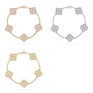 Van Cleef & Arpels   CLOVER 5 MOTIF FULL DIAMOND BRACELET COLLECTION