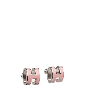 Hermès MINI POP H SILVER EARRINGS PINK