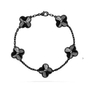 Van Cleef & Arpels  CLOVER 5 MOTIF BLACK BRACELET