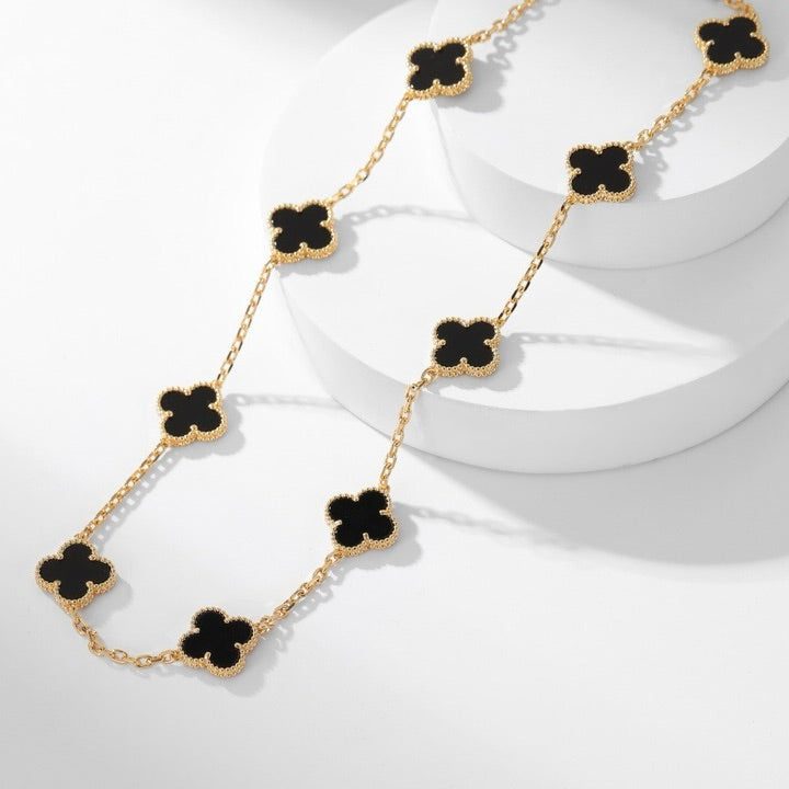 Van Cleef & Arpels CLOVER 10 MOTIFS ONYX NECKLACE - Image 5