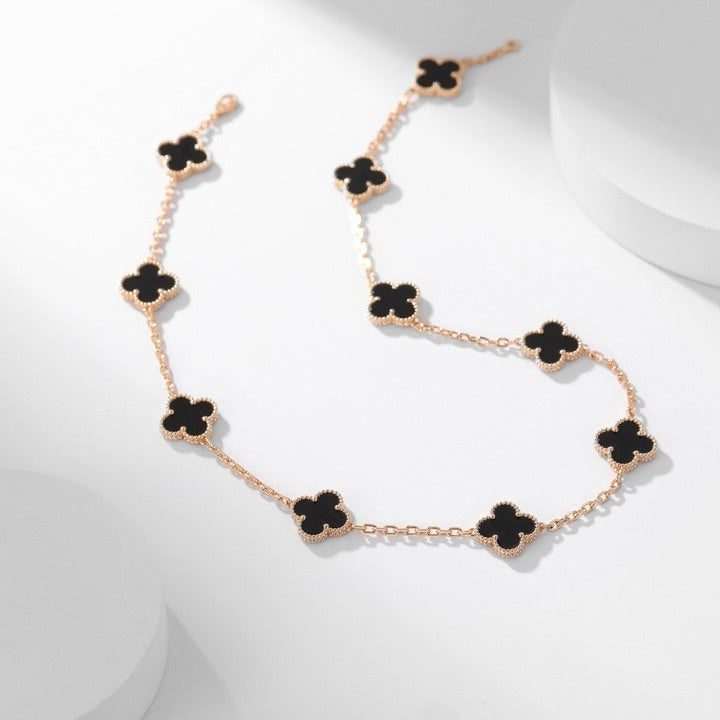 Van Cleef & Arpels CLOVER 10 MOTIFS ONYX NECKLACE - Image 10