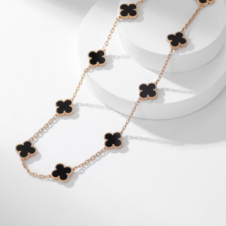 Van Cleef & Arpels CLOVER 10 MOTIFS ONYX NECKLACE - Image 11