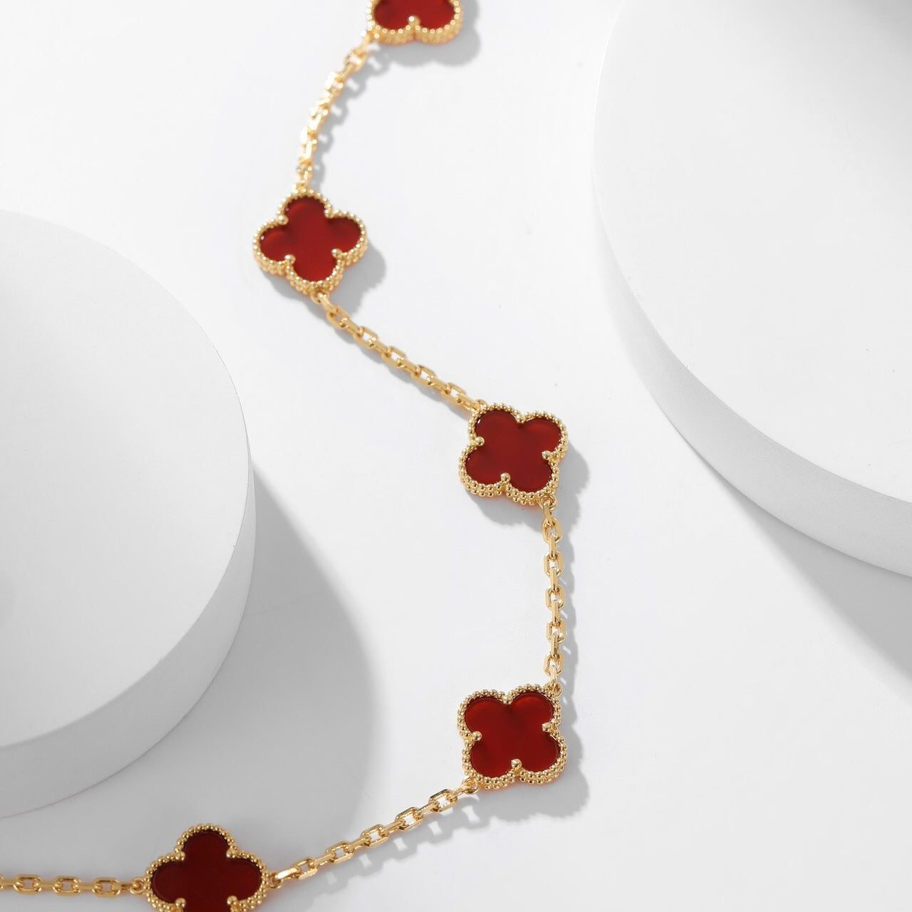 Van Cleef & Arpels CLOVER 10 MOTIFS CARNELIAN NECKLACE - Image 2