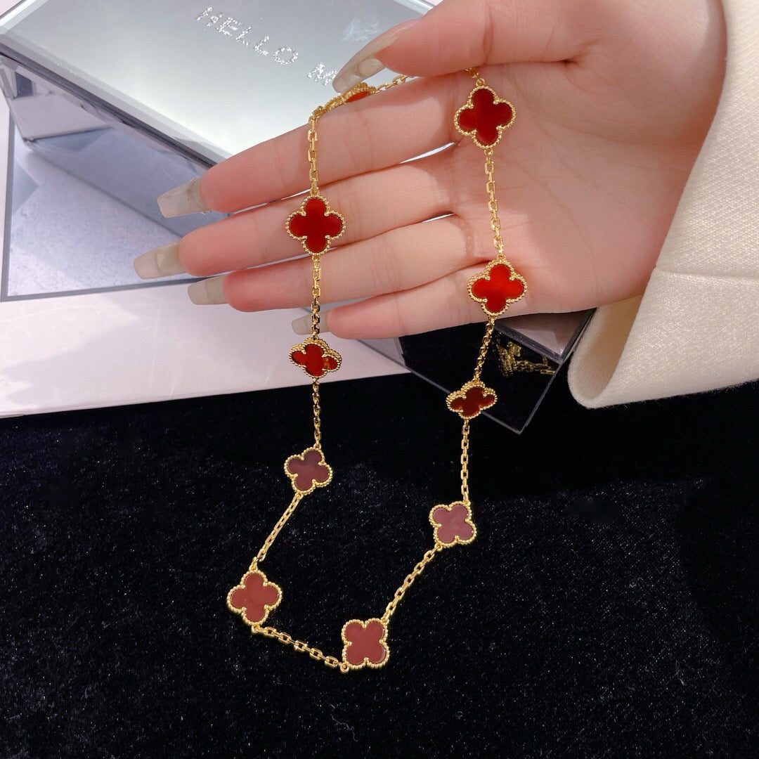 Van Cleef & Arpels CLOVER 10 MOTIFS CARNELIAN NECKLACE - Image 3