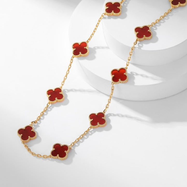 Van Cleef & Arpels CLOVER 10 MOTIFS CARNELIAN NECKLACE - Image 5