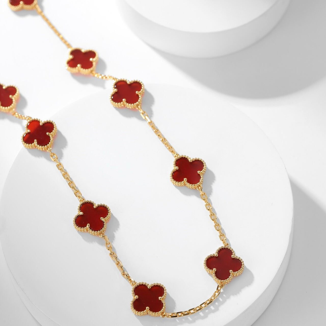 Van Cleef & Arpels CLOVER 10 MOTIFS CARNELIAN NECKLACE - Image 6