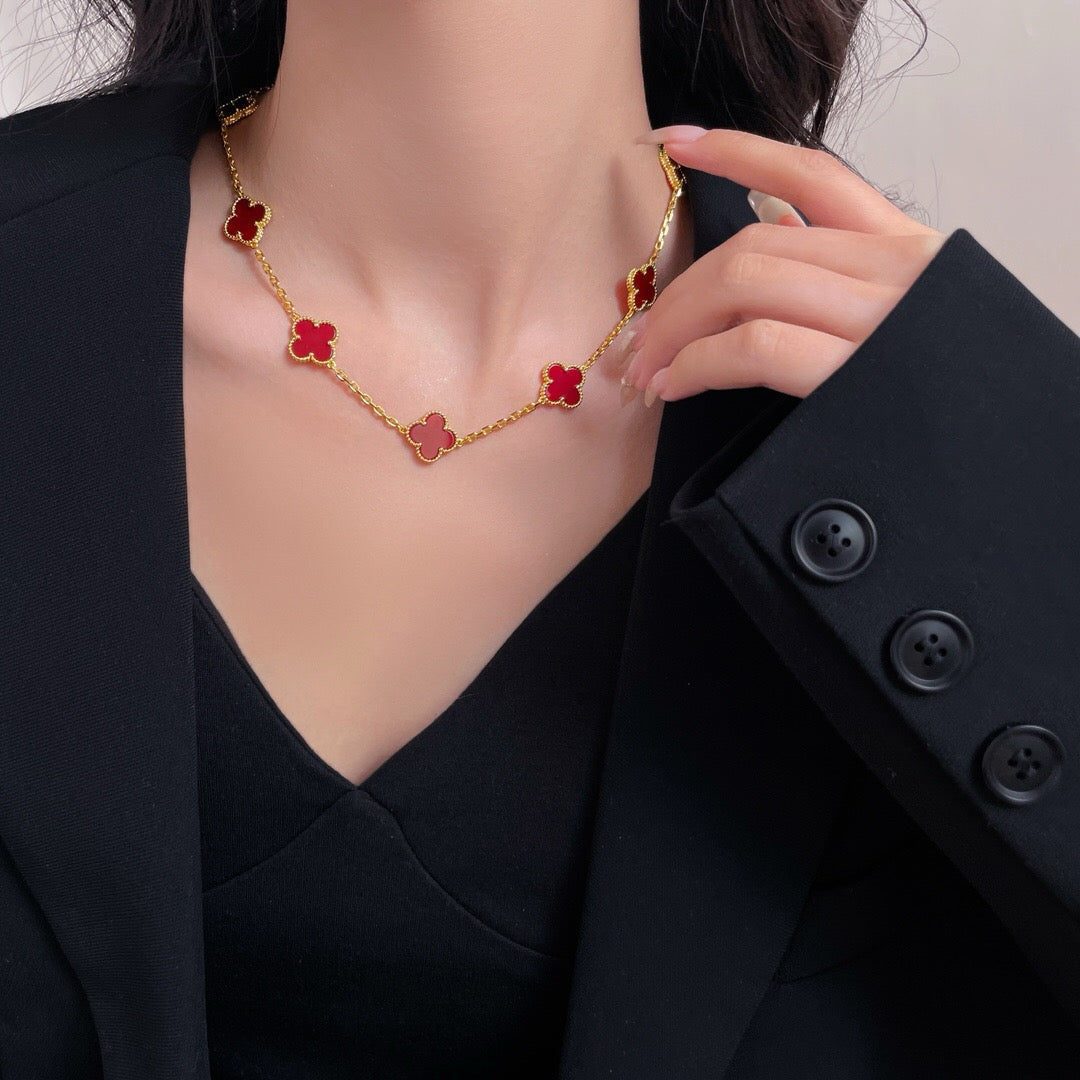 Van Cleef & Arpels CLOVER 10 MOTIFS CARNELIAN NECKLACE - Image 9