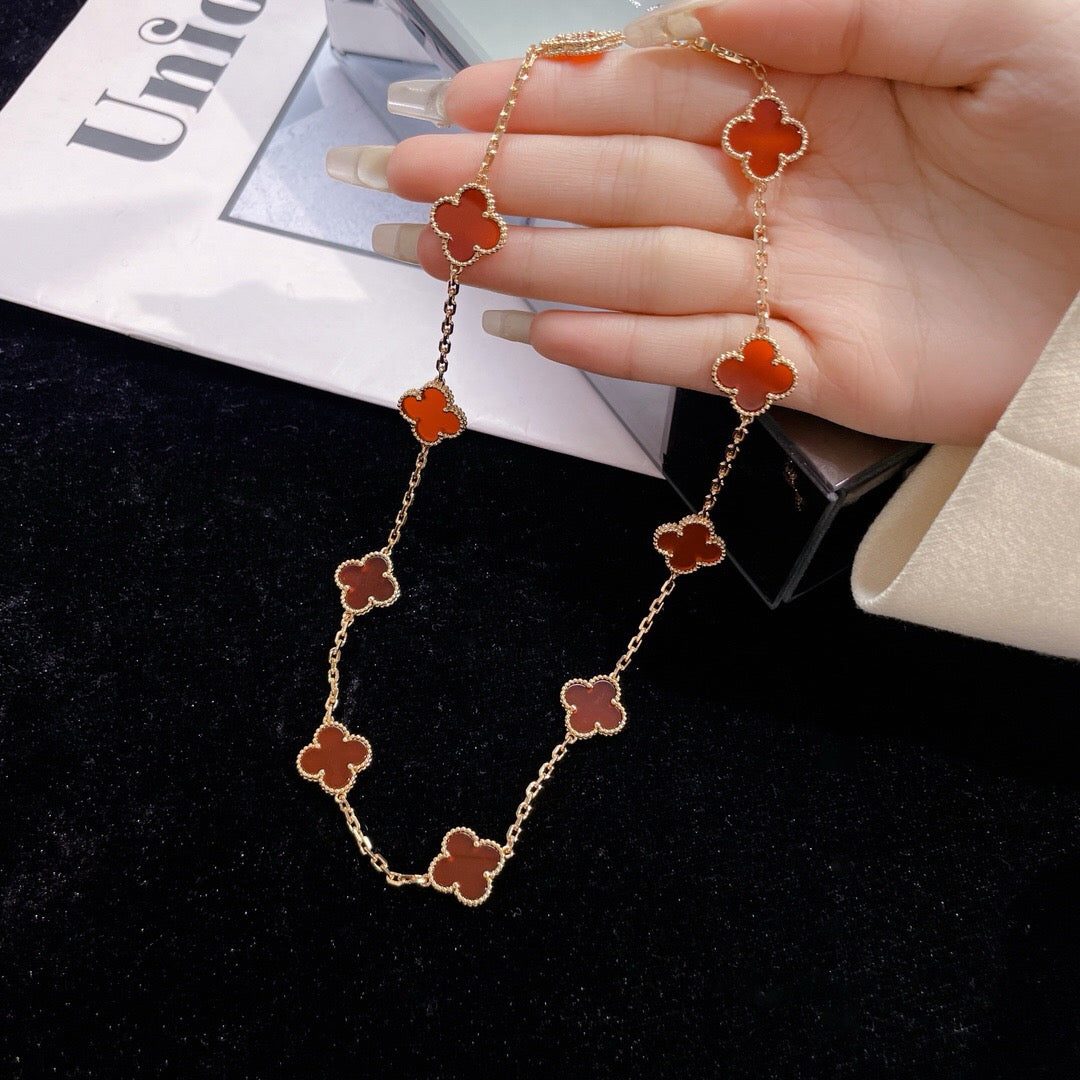 Van Cleef & Arpels CLOVER 10 MOTIFS CARNELIAN NECKLACE - Image 11