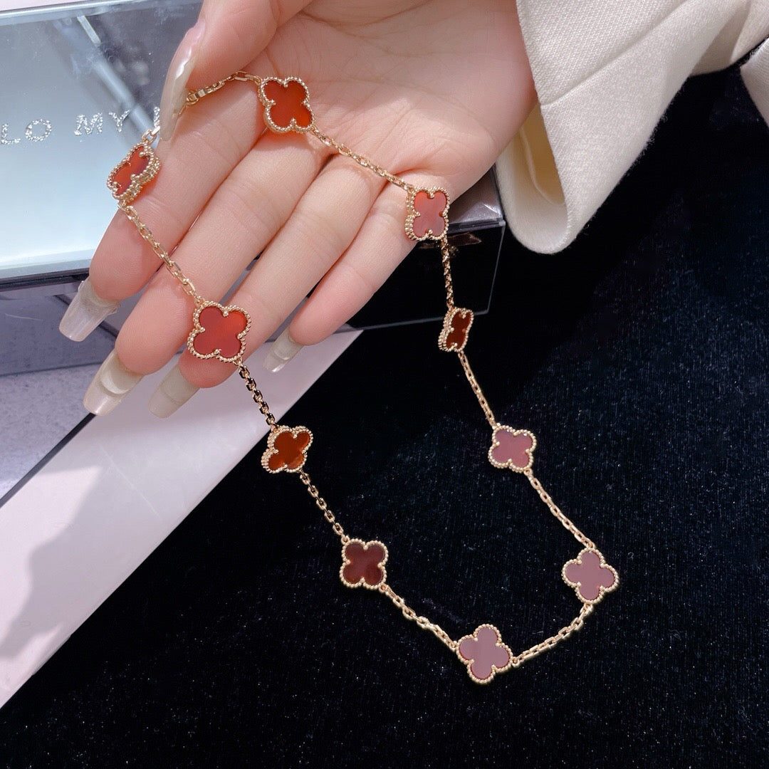 Van Cleef & Arpels CLOVER 10 MOTIFS CARNELIAN NECKLACE - Image 12
