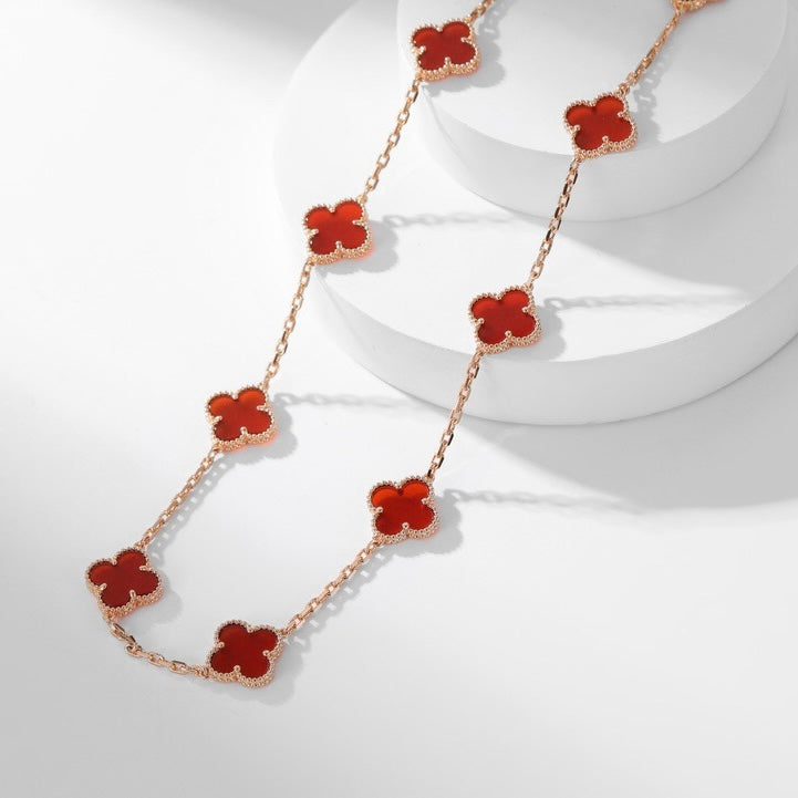 Van Cleef & Arpels CLOVER 10 MOTIFS CARNELIAN NECKLACE - Image 13