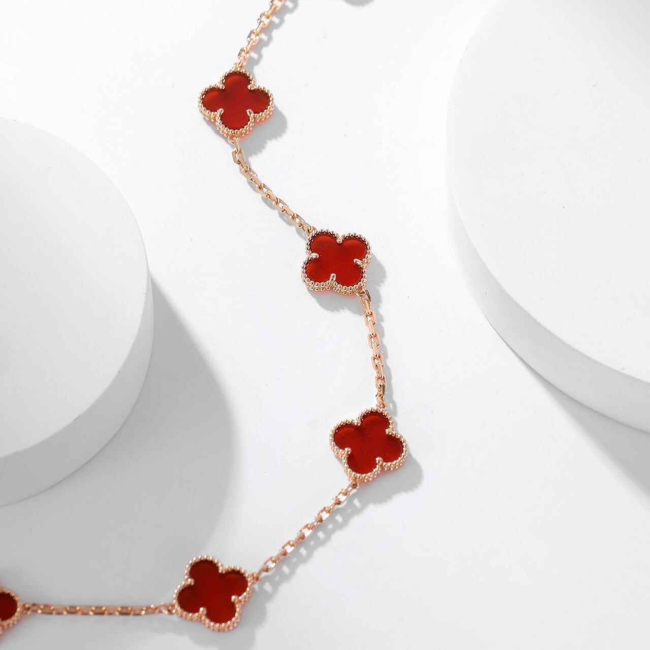 Van Cleef & Arpels CLOVER 10 MOTIFS CARNELIAN NECKLACE - Image 14
