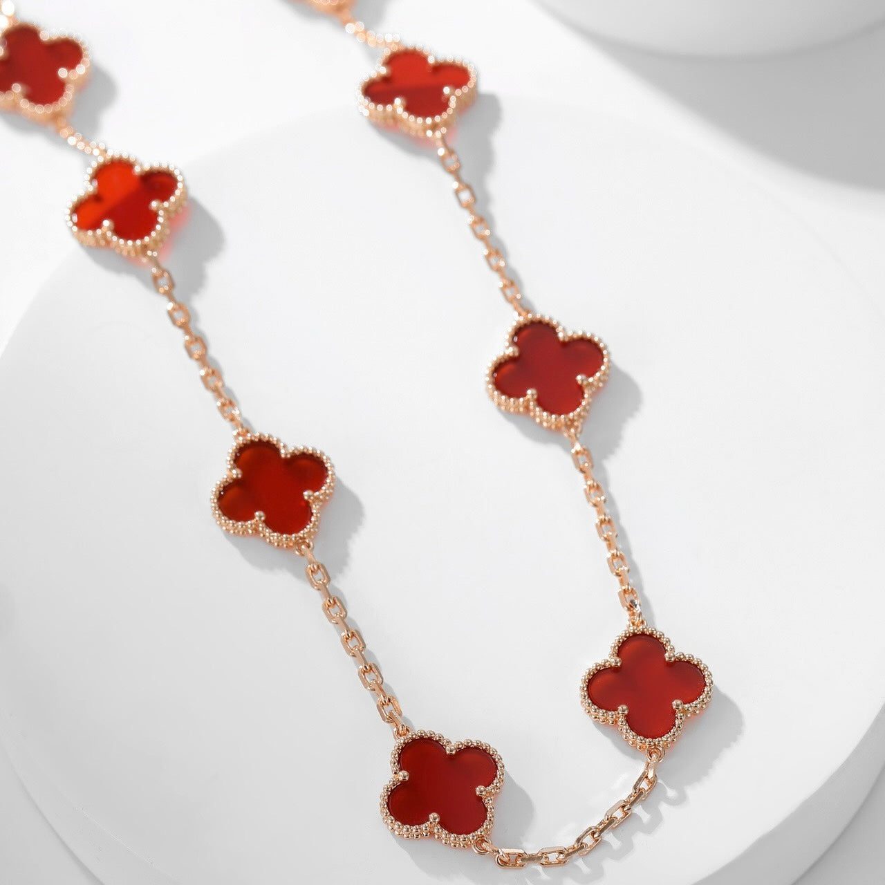 Van Cleef & Arpels CLOVER 10 MOTIFS CARNELIAN NECKLACE - Image 15