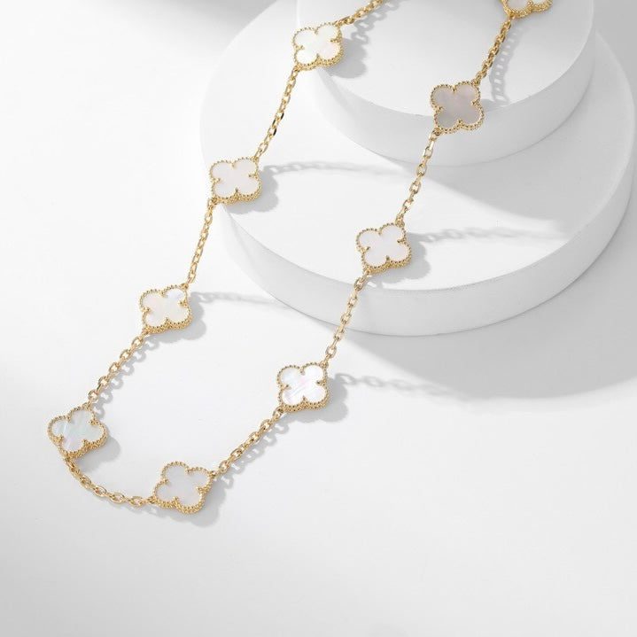 Van Cleef & Arpels CLOVER 10 MOTIFS WHITE MOTHER OF PEARL NECKLACE - Image 3