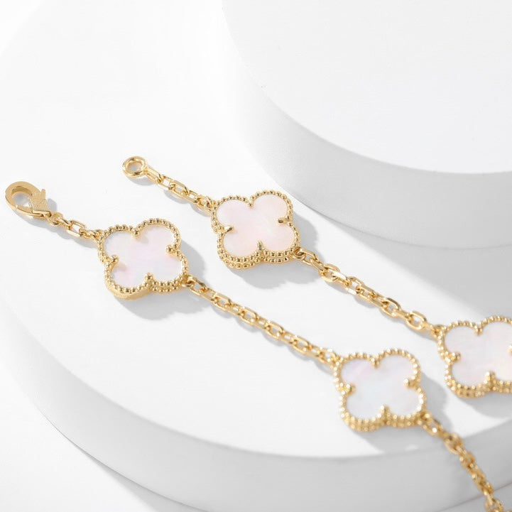 Van Cleef & Arpels CLOVER 10 MOTIFS WHITE MOTHER OF PEARL NECKLACE - Image 8
