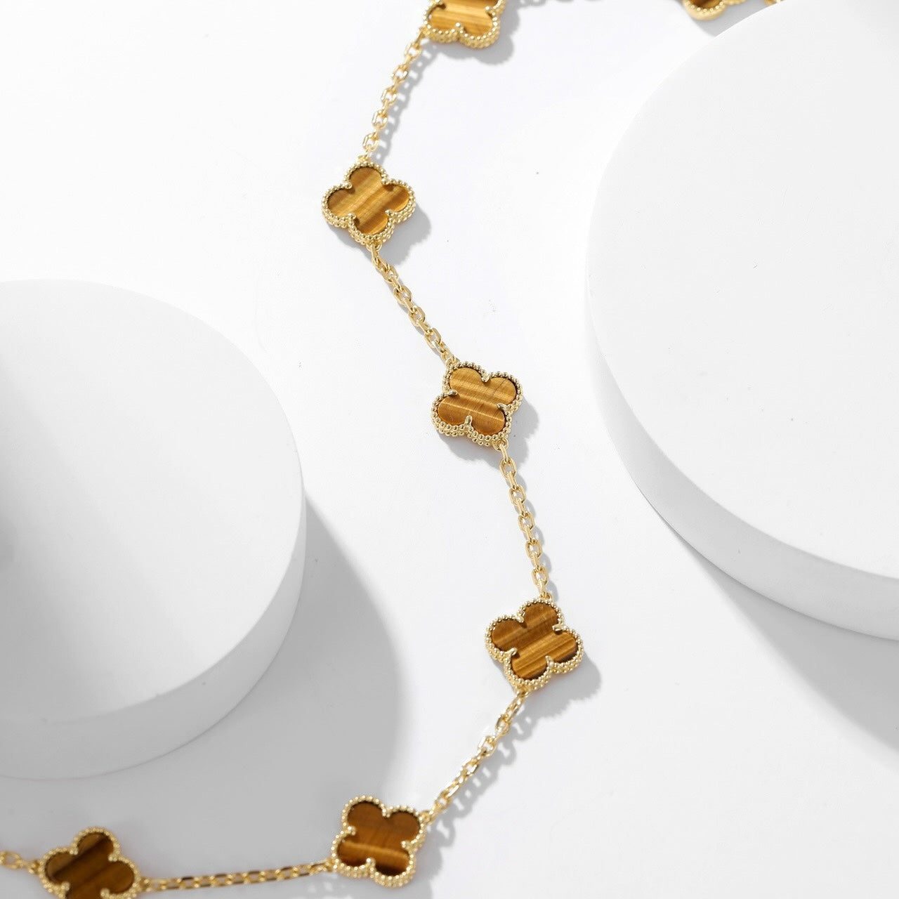 Van Cleef & Arpels CLOVER 10 MOTIFS TIGER EYE NECKLACE - Image 6