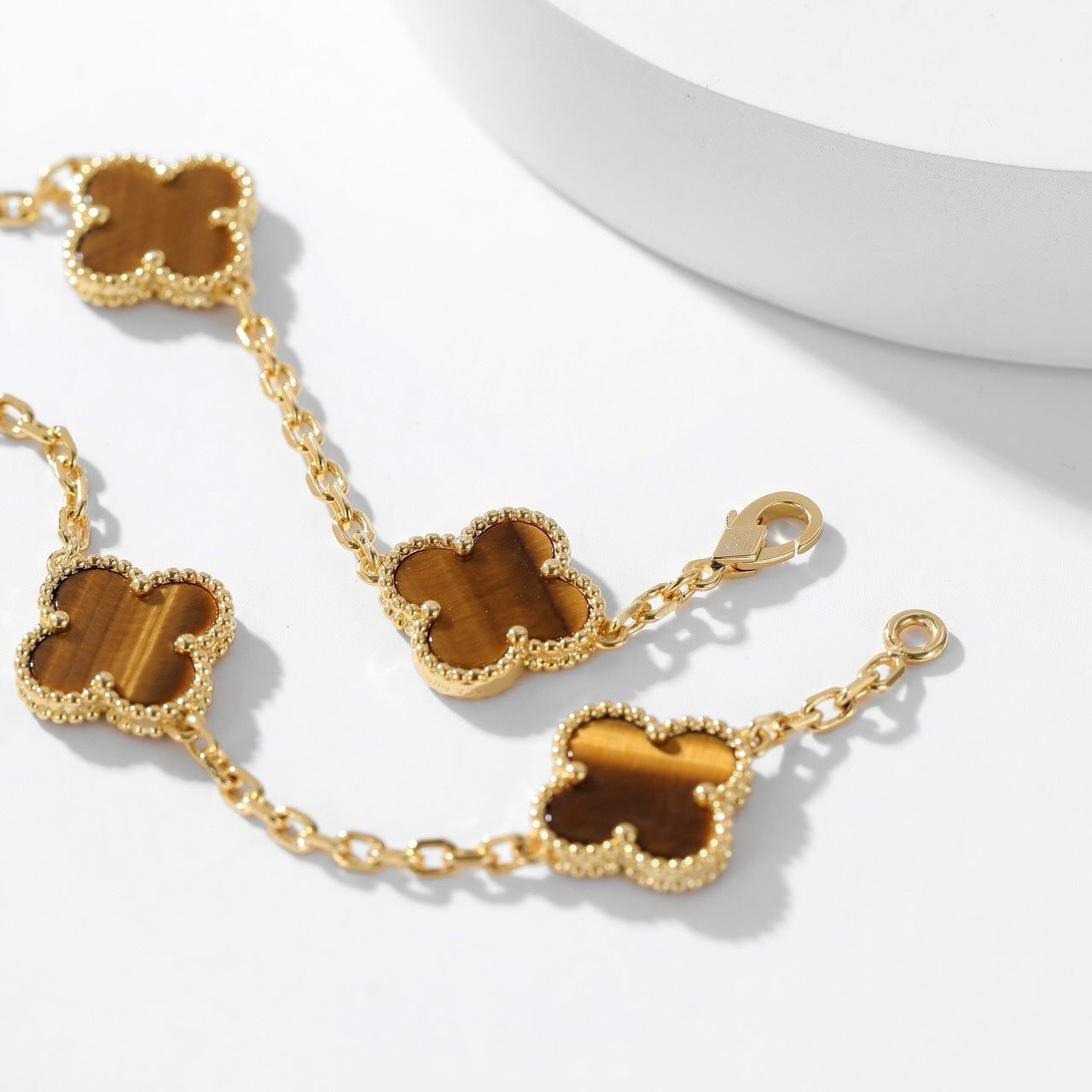 Van Cleef & Arpels CLOVER 10 MOTIFS TIGER EYE NECKLACE - Image 7