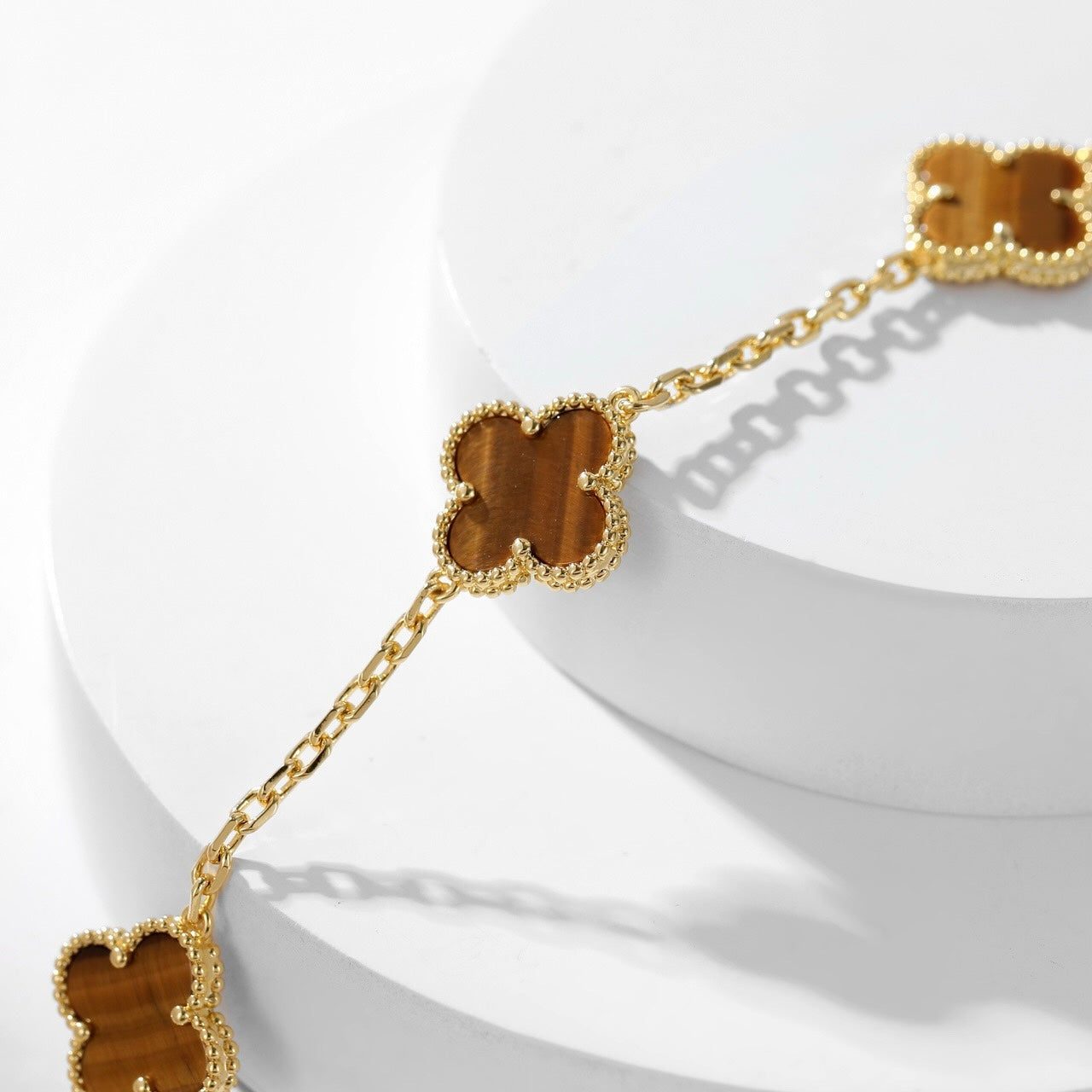 Van Cleef & Arpels CLOVER 10 MOTIFS TIGER EYE NECKLACE - Image 8