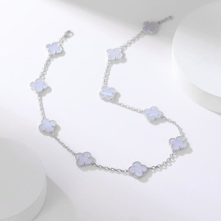 Van Cleef & Arpels CLOVER 10 MOTIFS PURPLE CHALCEDONY NECKLACE