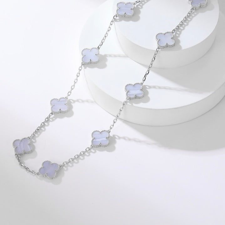 Van Cleef & Arpels CLOVER 10 MOTIFS PURPLE CHALCEDONY NECKLACE - Image 3