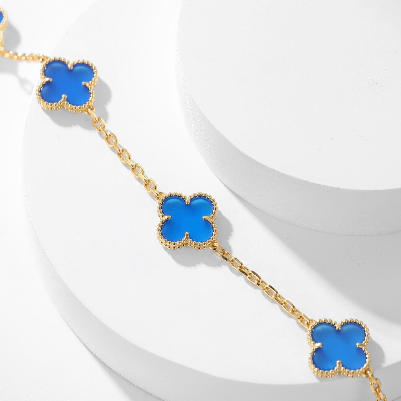 Van Cleef & Arpels CLOVER 10 MOTIFS BLUE AGATE NECKLACE - Image 8
