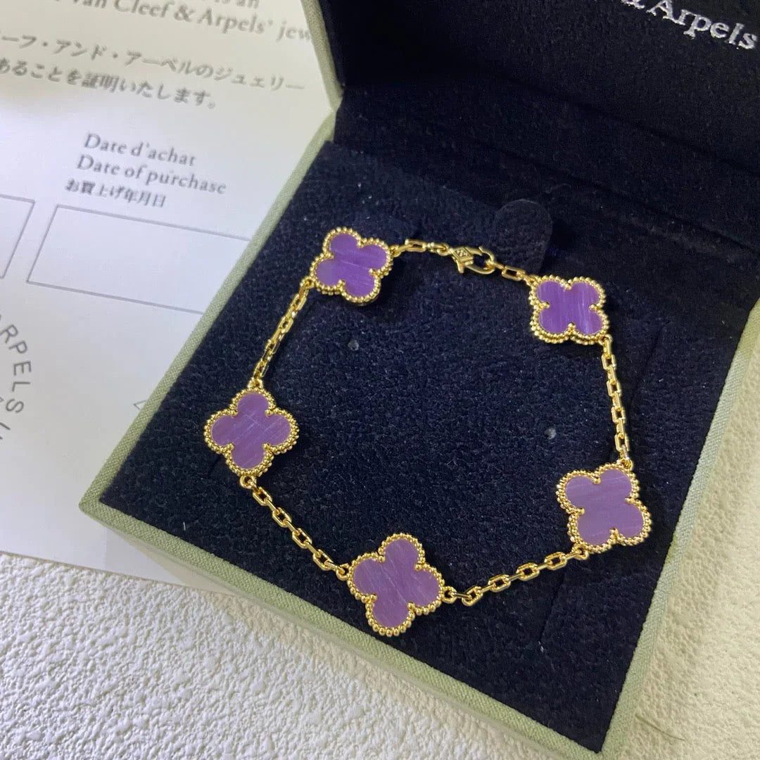 Van Cleef & Arpels CLOVER 5 MOTIF VIOLET BRACELET COLLECTION - Image 19