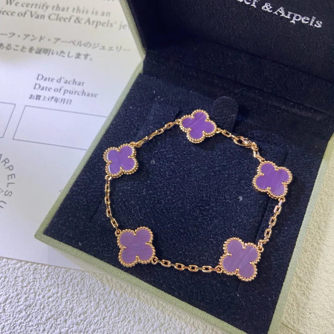 Van Cleef & Arpels CLOVER 5 MOTIF VIOLET BRACELET COLLECTION - Image 20