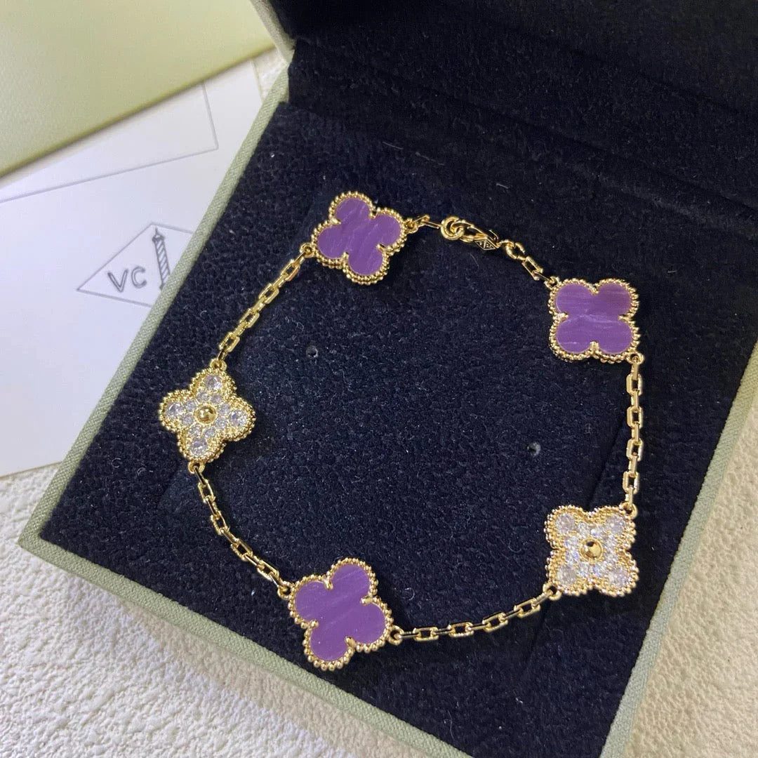 Van Cleef & Arpels CLOVER 5 MOTIF VIOLET BRACELET COLLECTION - Image 25