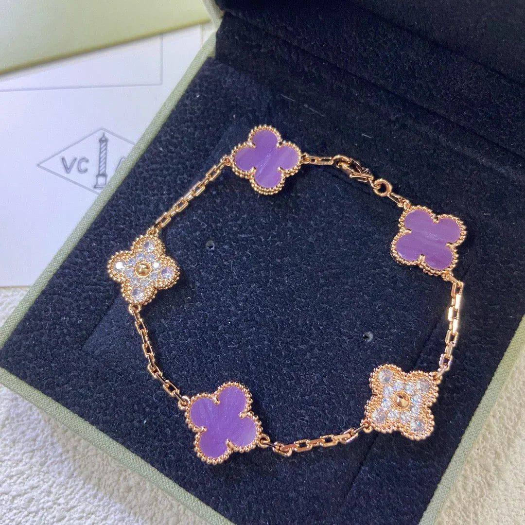 Van Cleef & Arpels CLOVER 5 MOTIF VIOLET BRACELET COLLECTION - Image 26