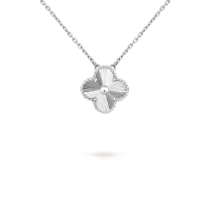 Van Cleef & Arpels CLOVER 15MM LASER NECKLACE SILVER