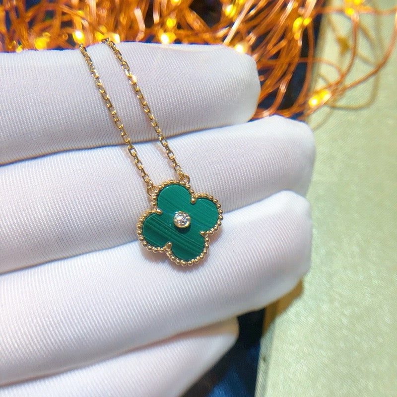 Van Cleef & Arpels CLOVER 15MM DIAMOND TURQUOISE NECKLACE - Image 4