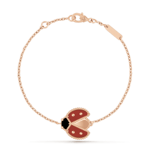 Van Cleef & Arpels LUCKY SPRING 1 MOTIF PINK GOLD BRACELET