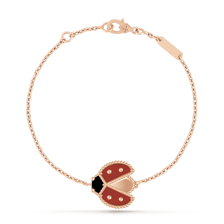Van Cleef & Arpels LUCKY SPRING 1 MOTIF PINK GOLD BRACELET